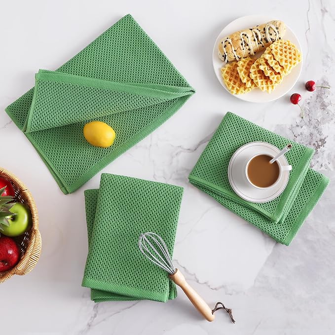 Homaxy 100% Cotton Waffle Weave Kitchen Dish Towels, Ultra Soft Absorbent Quick - Image 7