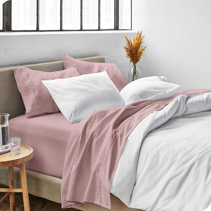 Bare Home Twin Sheet Set - 1800 Ultra-Soft Microfiber Twin Bed Sheets - Double Brushed - Deep Pockets - Easy Fit - Extra Soft - 3 Piece Set - Bedding Sheets & Pillowcases (Twin, Mauve)