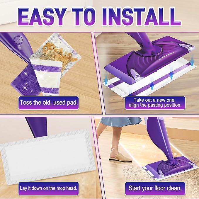 60Pack Mopping Pad Refill for Wetjet Mop Compatible - Image 4