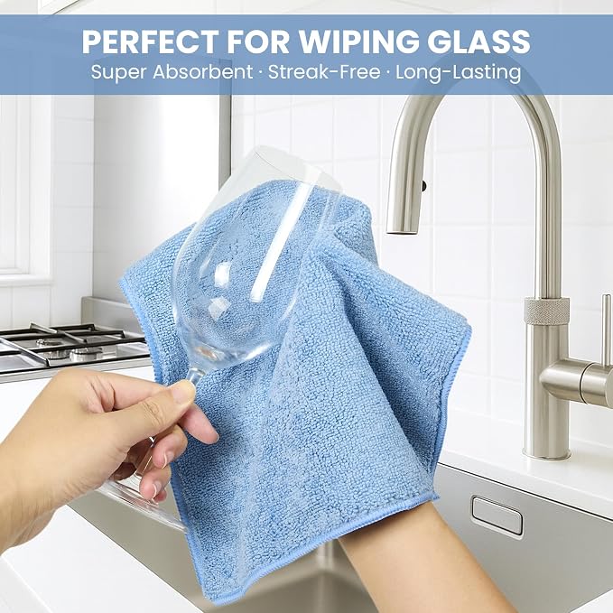 Microfiber Cleaning Cloth, 12 Pack Assorted Color Cleaning Rags - Image 4