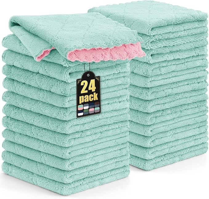 Mordimy 24 Pack Kitchen Cloths Dish Towels, Super Soft and Absorbent Dish Cloths by Mordimy