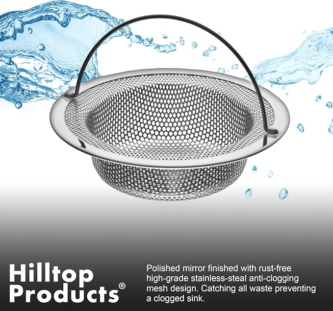 2 Pack - 4.5" Top / 3" Basket - Kitchen Sink Drain Strainer Stainless Steel - Image 5