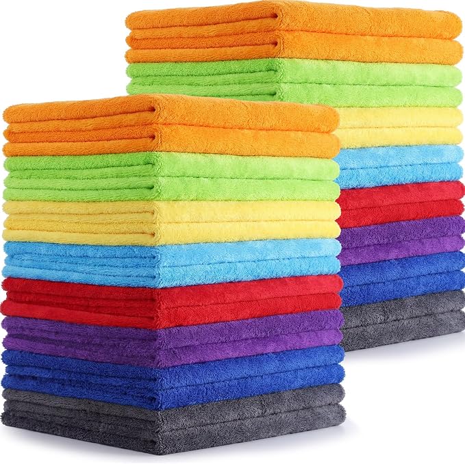 Tallew 16 Pcs Car Microfiber Towels Buffing Drying Wash Cleaning Cloths Plush by Tallew