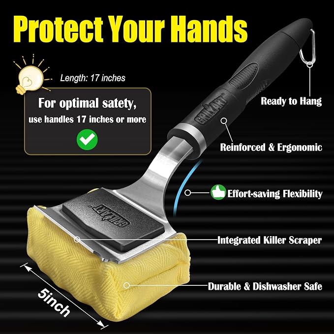 GRILLART Grill Brush Bristle Free Safe Steam Cleaning Tool, Replaceable Head - Image 3