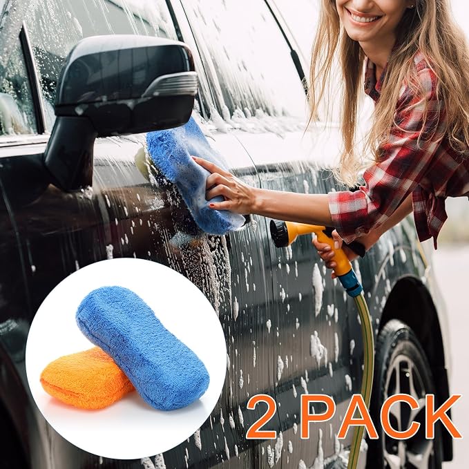 Tanlade 2 Pcs Large Microfiber Car Wash Sponge - Image 5