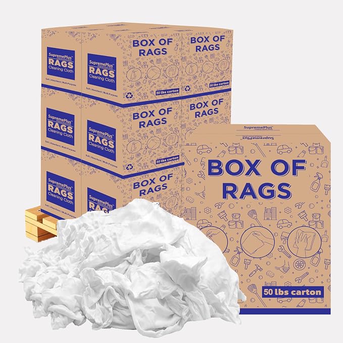 Premium White Knit T-Shirt Cleaning Rags – White Cotton Rag by SupremePlus