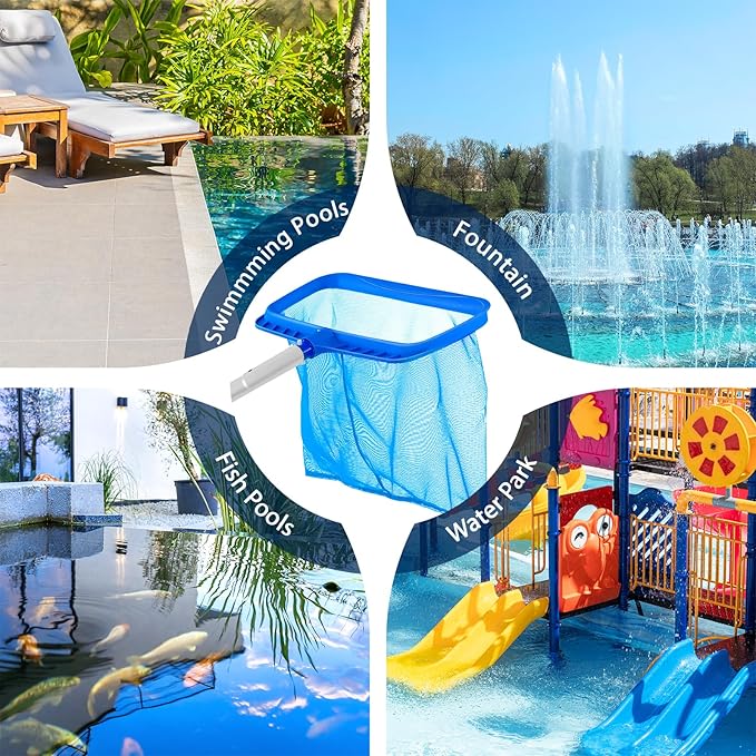 Pool Skimmer - Pool Net with Pole, 4 Section, 26.4"-66.5" Thick Adjustable - Image 6