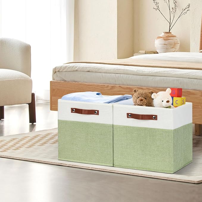HNZIGE Fabric Storage Cubes for Shelves Set of 4, Storage Cubes Baskets 12 x12 - Image 7