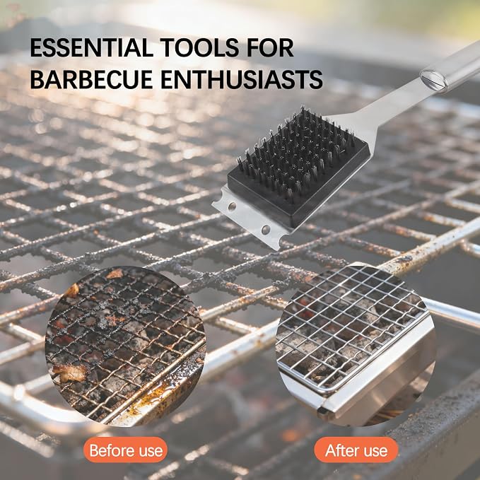 2 Pack Grill Brush and Scraper, Gas/Charcoal Grills - Image 6