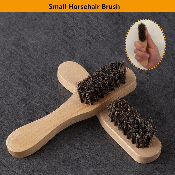 Horsehair Laundry Stain Brush 3 Pack Clothes Brush Shoes Soft Bristle Cleaning - Image 4
