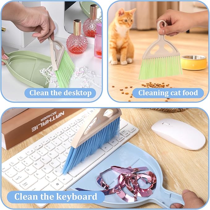 6 Pcs Small Dustpan and Brush Set Small Broom and Dustpan Set Whisk Broom and - Image 4