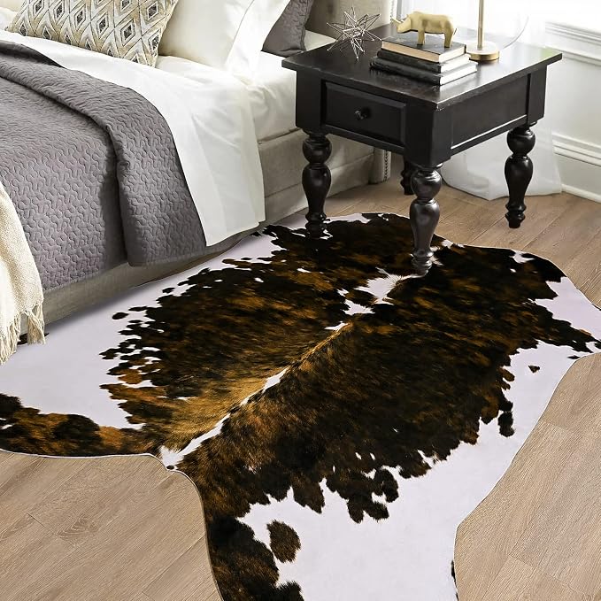 Amearea Faux Cow Hide Rug Large 6.2x5.2 Feet, Premium Western Home Decor Cow by AmeareaDirect