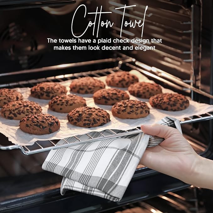Utopia Towels Grey & White Dish Towels 100% Ring Spun Cotton Highly Absorbent & - Image 2