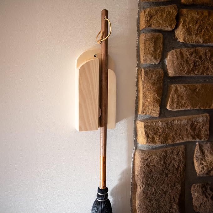 Lehman's Amish Handcrafted Broom Holder, Wall-Mount Wooden Storage Solution - Image 4