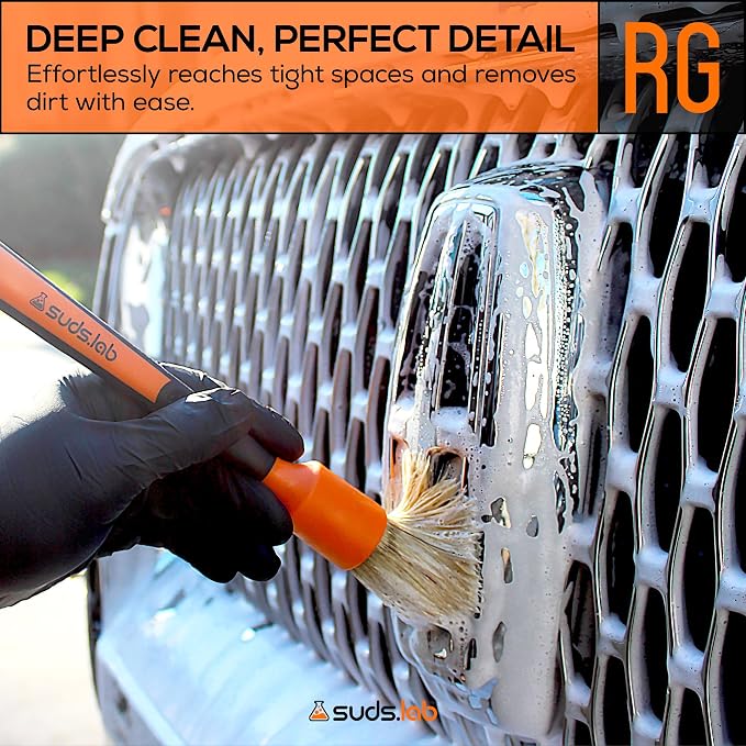 Suds Lab Detailing Brush with Rubberized Bristles, Car Detailing Wheel Brush - Image 3