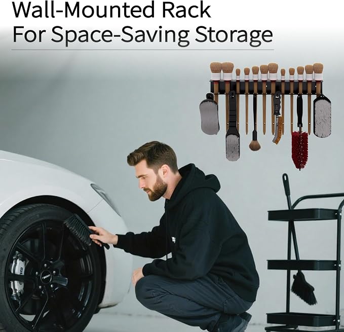 Wall Mount Brush Holder & Tool Hanger Rack - Image 4
