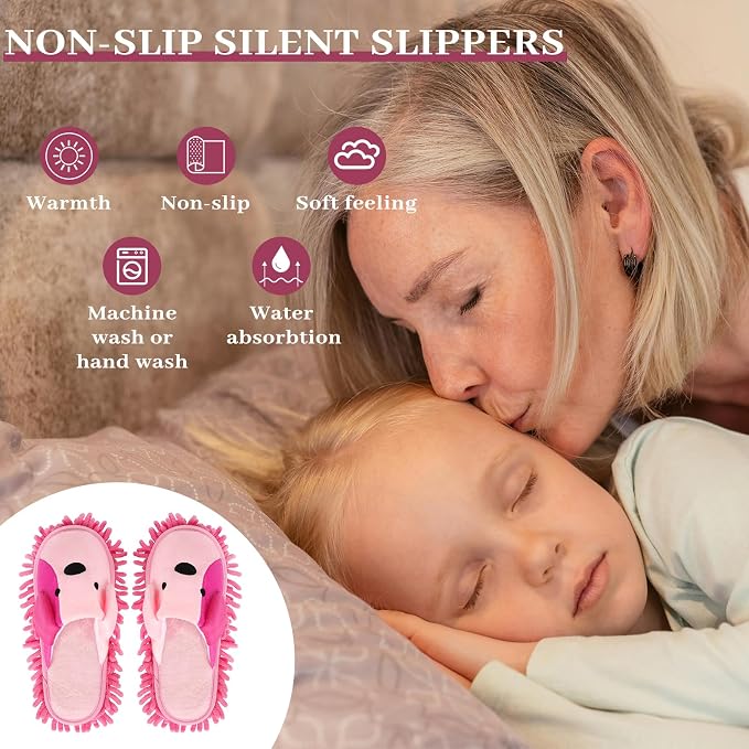 Liitrton Mop Slippers Cartoon Mop Shoes, Washable Microfiber Slippers - Image 2