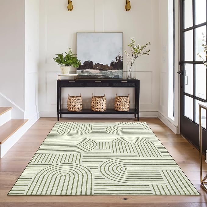 Washable Rug 5x7 Area Rugs for Living Room, Abstract Rug for Bedroom, Soft - Image 3