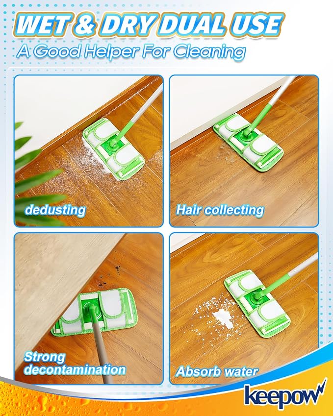 Keepow 6 Pack Reusable Mop Pads Refills Compatible - Image 4