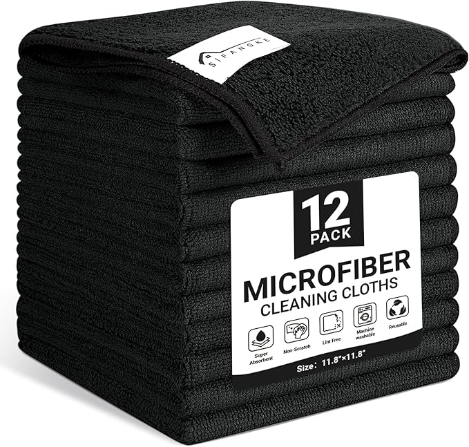 Microfiber Cleaning Cloth, 12 Pack Lint-Free and Highly Absorbent Rags by Unknown