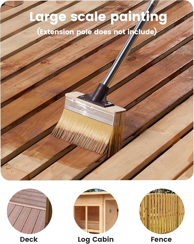 Voomey Deck Stain Brush Applicator, Heavy-Duty Outdoor Deck Stain and Sealer - Image 3