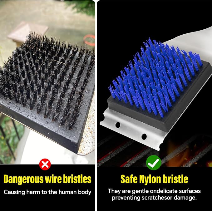 Grill Brush and Scraper, Dual Grip Design, Extra Strong BBQ Cleaner Accessories - Image 7