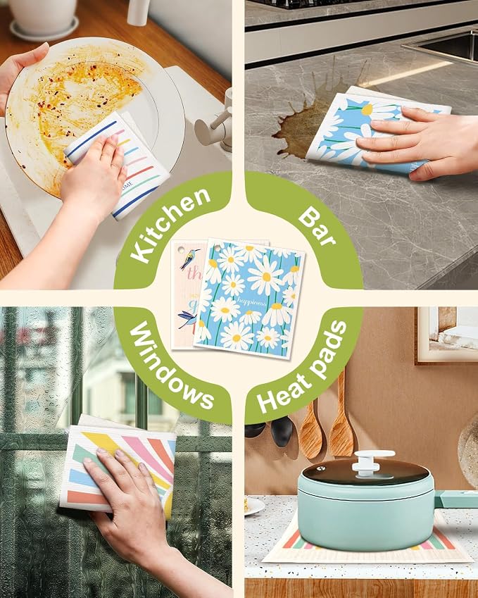 6 Pack Swedish Dishcloths for Kitchen - Image 6