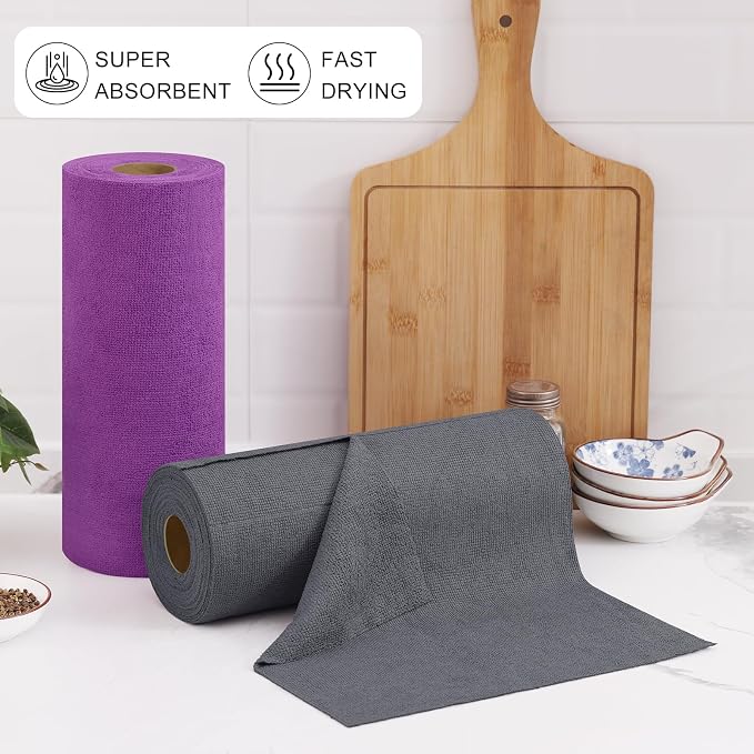 Homaxy Tear Away Dish Cloths Rolls, 40 Sheets-11.8" X 11.8", Reusable Washable - Image 8