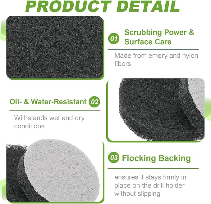 Power Scrub Pads, Scrubbing Pads 800 Grits Scouring Discs - Image 3