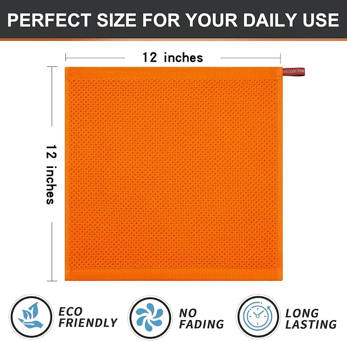 Kitinjoy 100% Cotton Kitchen Dish Cloths, 6 Pack Waffle Weave Ultra Soft - Image 5