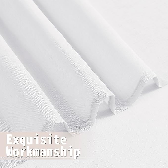 Tollpiz Sheer Curtain Closet Linen Textured Curtain Sheers Doorway Light - Image 8