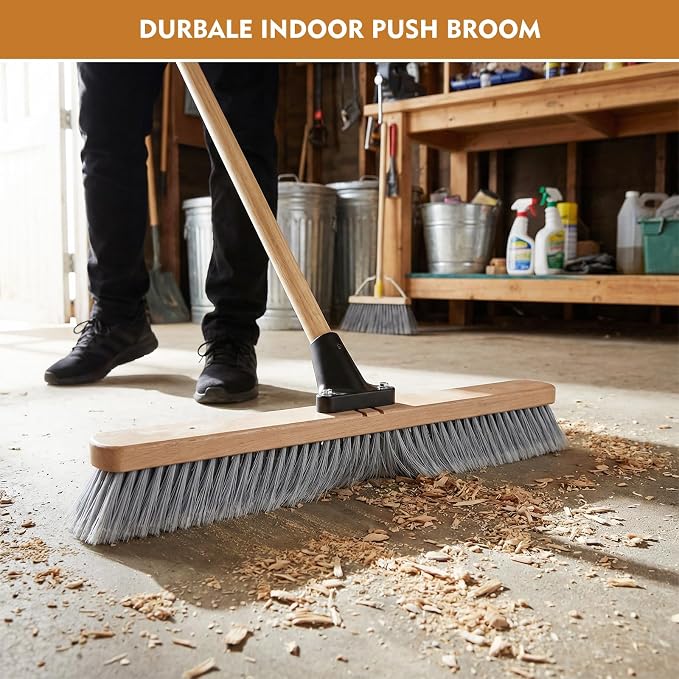 24-Inch Push Broom Set for Indoor & Outdoor Cleaning, Heavy Duty Sweeping Brooms - Image 5