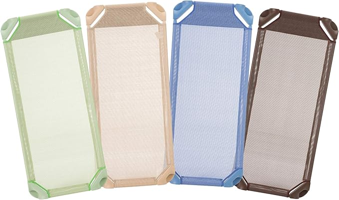 Sprogs Heavy-Duty Stackable Standard Size 52"L Daycare Cots for Kids and Toddlers, Stacking Preschool Classroom Kids Cots for Sleeping, Resting, Naptime, Pack of 12, Natural Colors