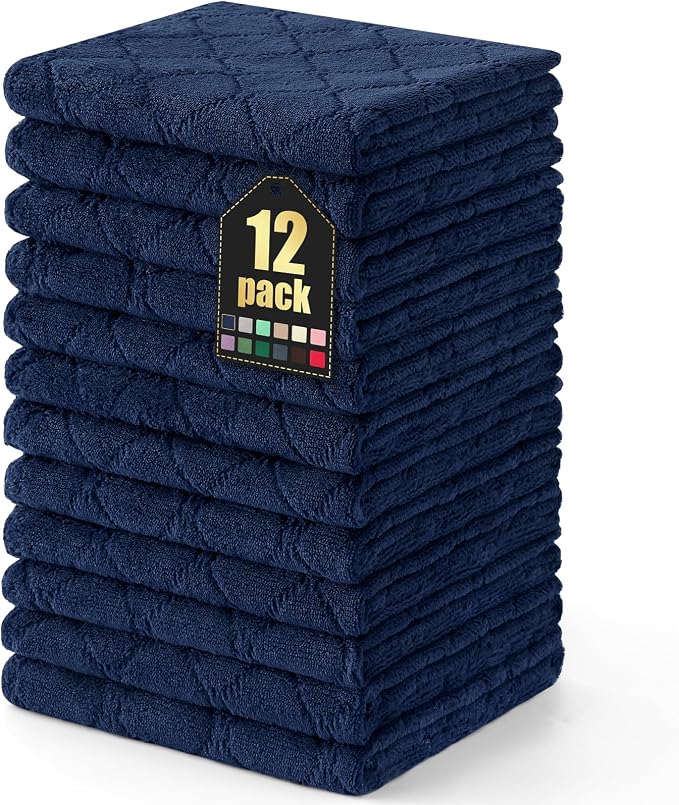 Homaxy 12 Pack Dish Towels for Kitchen, Super Soft and Absorbent Coral Velvet by Homaxy
