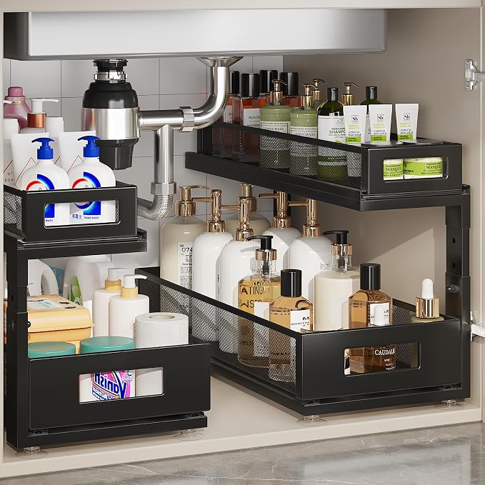 2 Pack 18.5IN-Depth Under Sink Organizer by Corbyles
