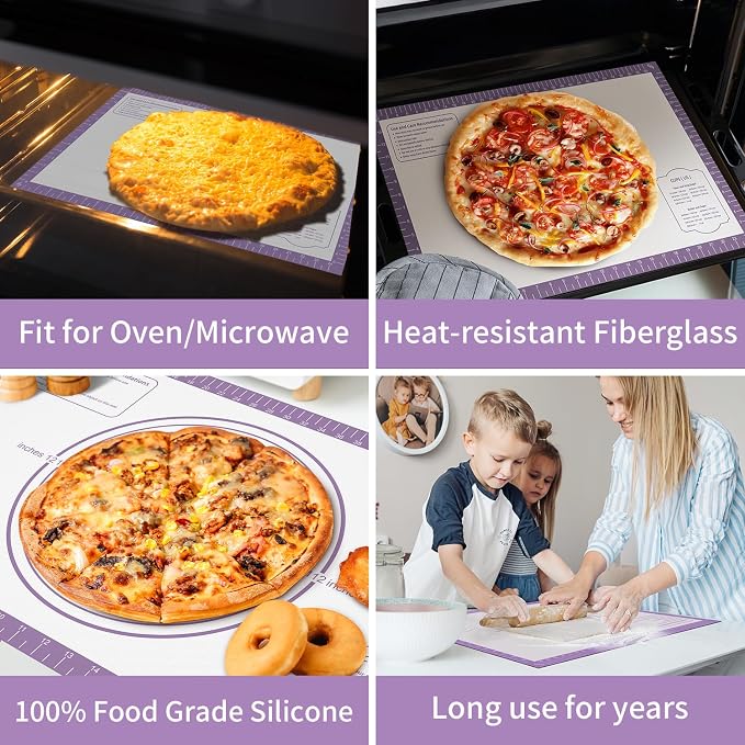 Silicone Mat for Baking, Non Stick Silicone Pastry Mat for Dough Pie Crust - Image 2