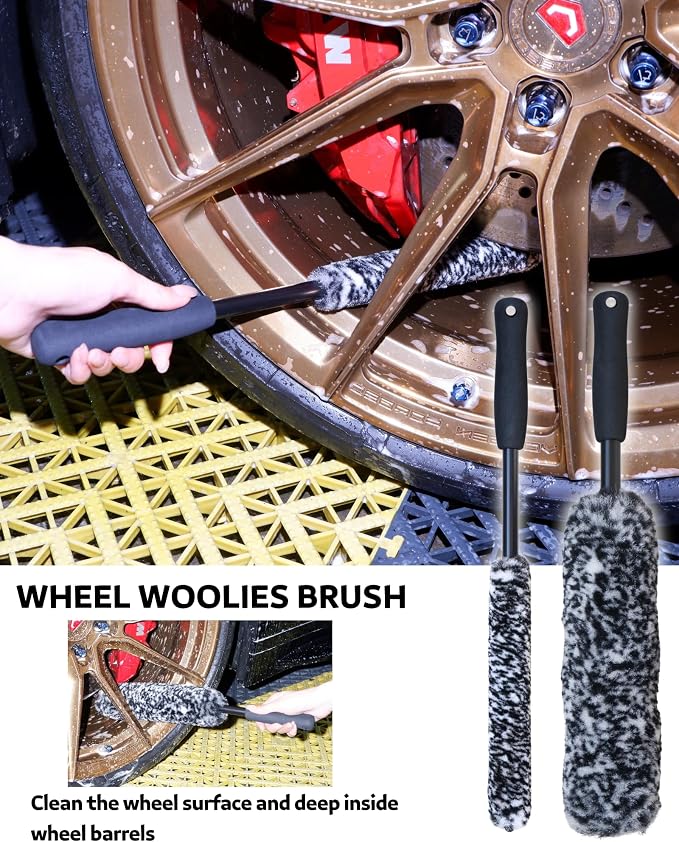 PRO Choice 4 Pack Long Handle Wheel Brush Kit - Image 3