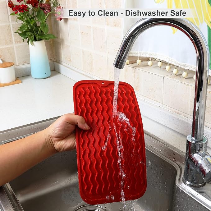 ZLR Silicone Dish Drying Mat for Kitchen Counter, Eco-Friendly Fast Dry Dish Mat - Image 4