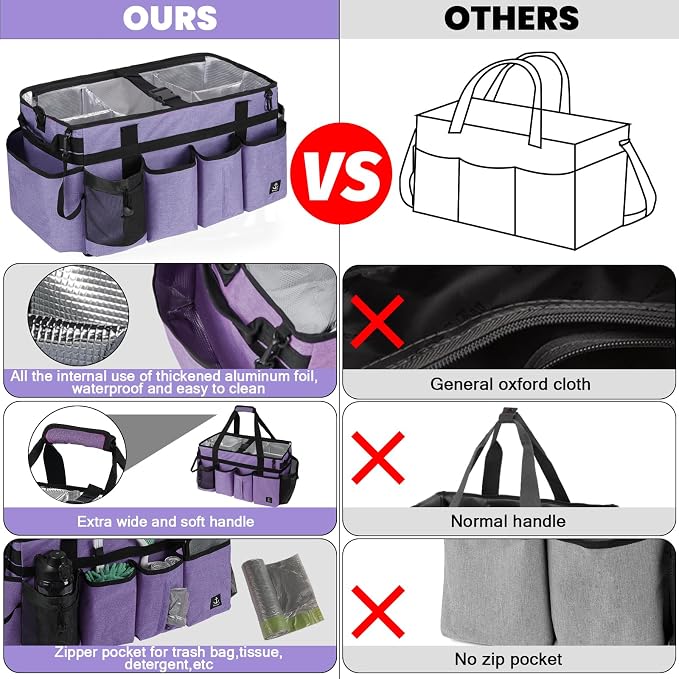 Extra large Cleaning Caddy Bag Built-in Sturdy Support Board, Cleaning Organizer - Image 4
