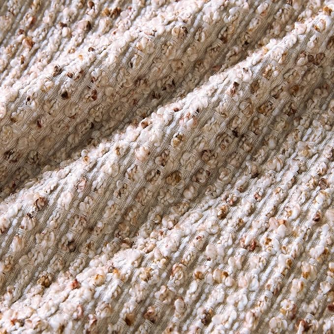 Decorative Couch Throw Pillow Covers 18x18 Set of 2 Beige Striped Soft Wool Pillow Covers Neutral Textured Boho Cushion Covers for Modern Farmhouse Sofa Bedroom Living Room Decor SY012-A18