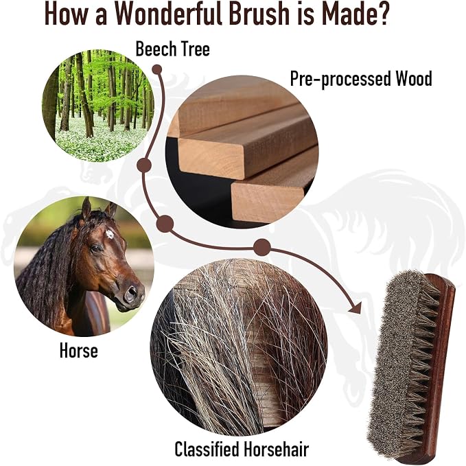 100% Horsehair Shoe Brush - Image 2