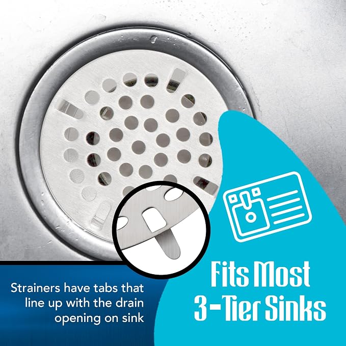 3.5-inch Commercial Sink Strainer on 3 Tier Sink Twist Waste Drain, Durable - Image 5