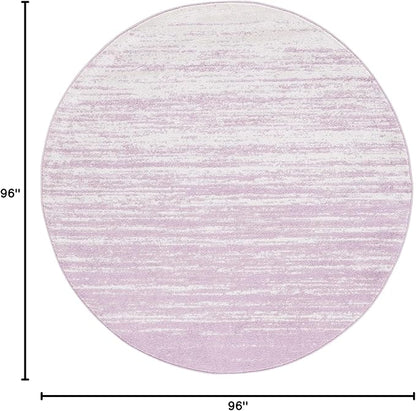 SAFAVIEH Adirondack Collection Area Rug - 8' Round, Cream & Purple, Modern Ombre Design, Non Shedding & Easy to Clean, Ideal for Living Room, Bedroom, Office, Dining Space (ADR113L)