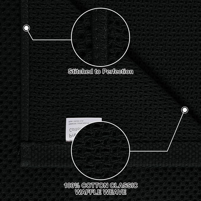 Homaxy 100% Cotton Kitchen Towels and Dishcloths Set, 12 x 12 Inches and 13 x - Image 2