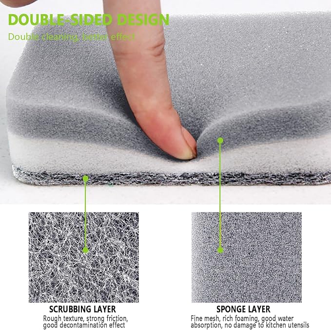 Kitchen Cleaning Sponges, 6 Pack Heavy Duty Scrub Sponges Cleans Fast - Image 3