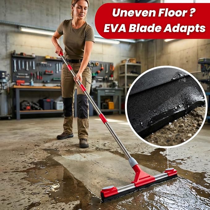 Heavy Duty Floor Squeegee for Concrete Floor – 17.3” EVA Foam Blade - Image 6