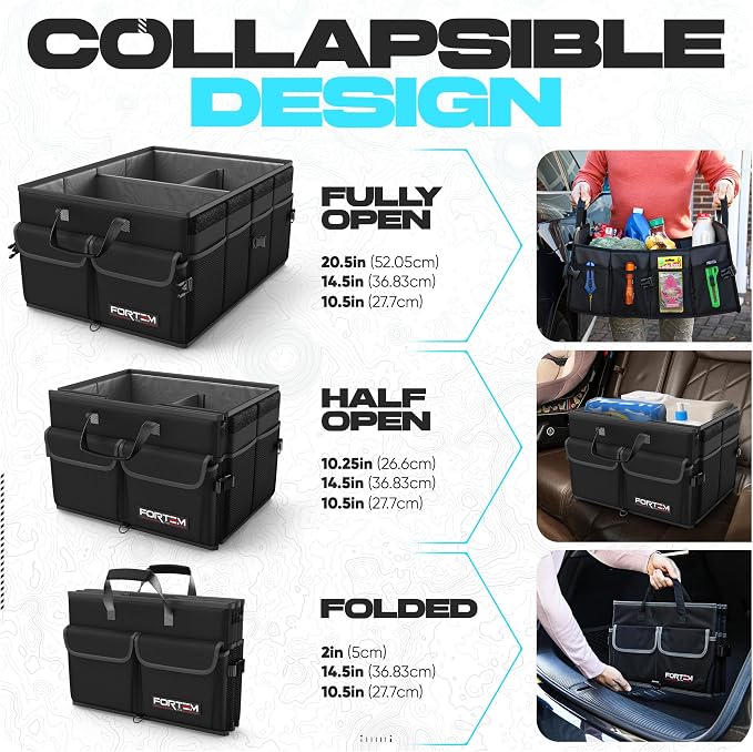 FORTEM Trunk Organizer For SUV Car Trunk Organizer, Foldable Storage, Car - Image 6