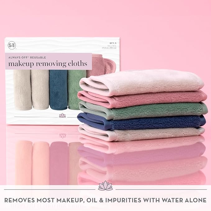 S&T INC. Makeup Remover Wipes for Skin Care, Reusable Makeup Wipes, Travel - Image 2