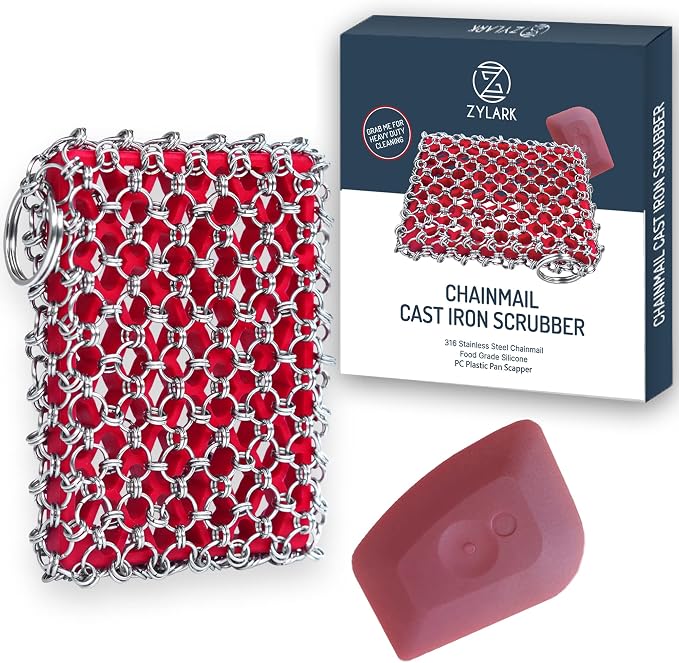 Cast Iron Scrubber Kit + Pan Scraper by ZYLARK