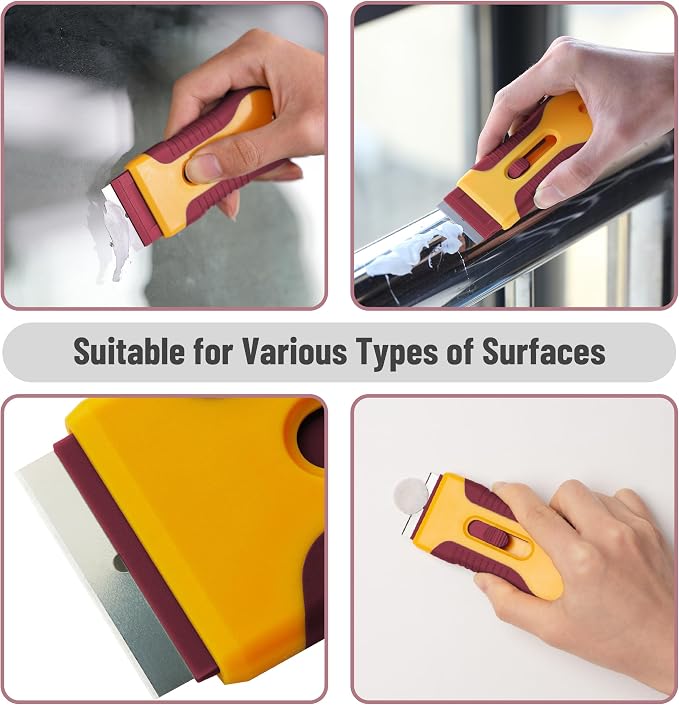 Bates- Razor Blade Scraper Tool, 2 Pack, 30 Extra Steel Blades, Anti-Slip - Image 3
